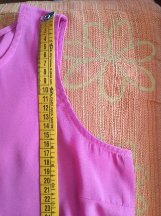 Blusa Vintage sin mangas fucsia
