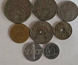 Lote de monedas antiguas españolas