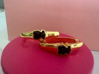 Pendientes Aro Tous Icon Color Onix oro