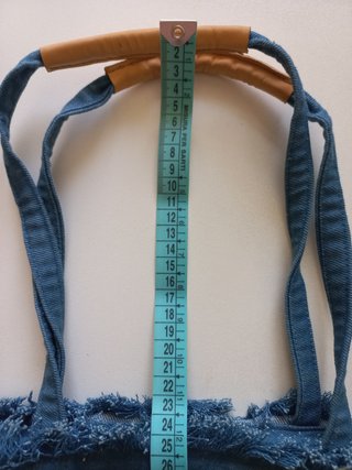 Borsa jeans con cuore paillettes