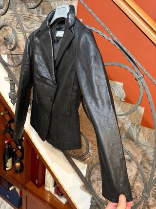 Giacca blazer HELEN HUBERT vera pelle vintage