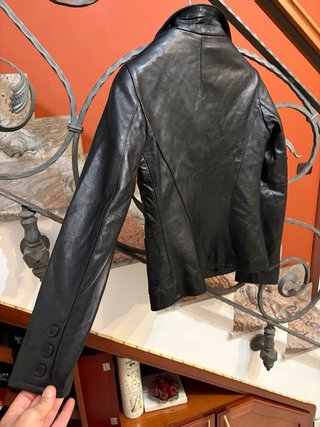 Giacca blazer HELEN HUBERT vera pelle vintage