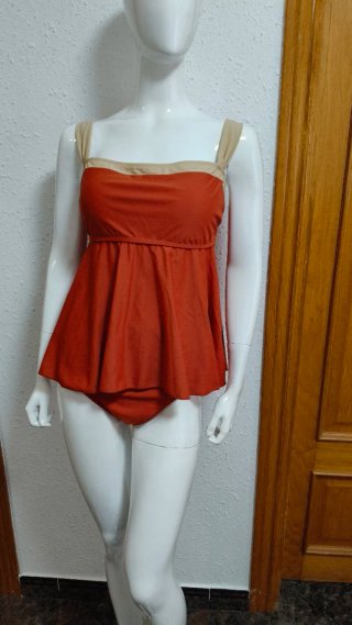 Tankini cute XXL/ XXL  en teja y Beige