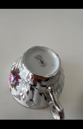 Juego de café de plata y porcelana