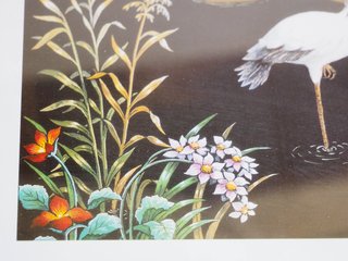 Cuadro de Garzas oriental. Paspartout y cristal