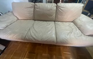 Sofá Natuzzi de Piel Beige