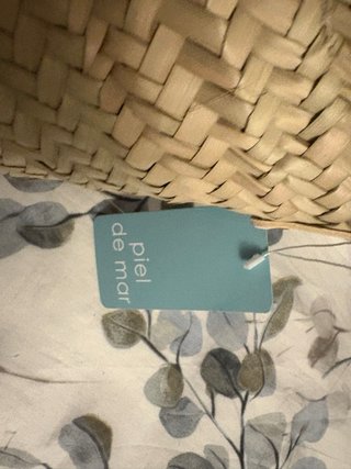 Bolso capazo Piel de Mar beige y blanco