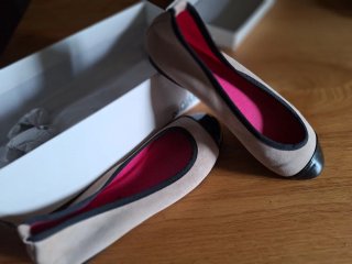 Zapatos Bailarinas Denise Beige y Negro