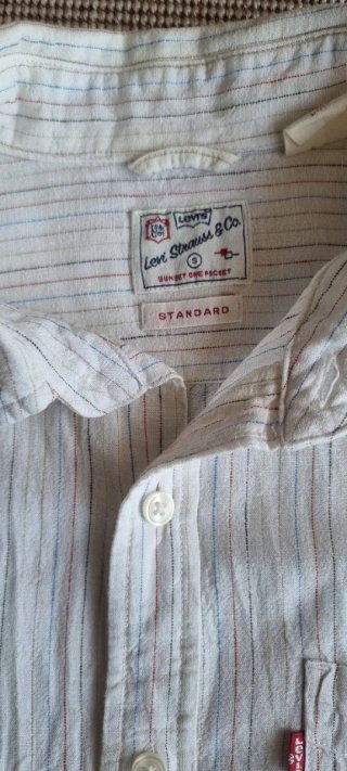 Camisa Lino Levi's Blanca Rayas