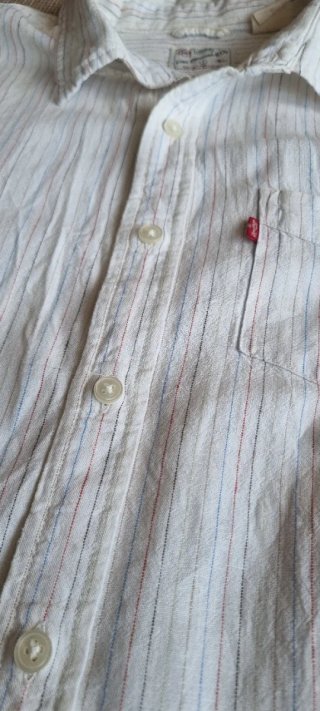 Camisa Lino Levi's Blanca Rayas
