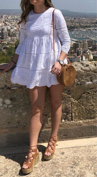 Vestido blanco Zara bordado