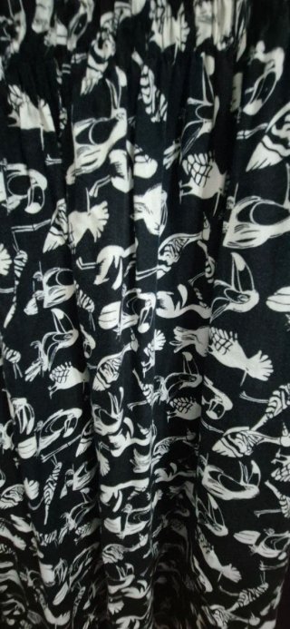 Vestido Rango Negro con Estampado Blanco Talla M