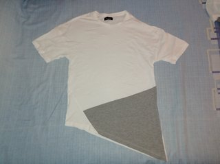Camiseta hombre talla S blanca y gris