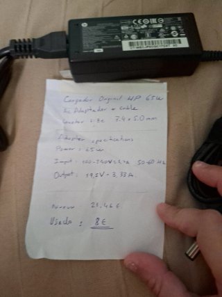 Cargador HP 65W Original + Cable
