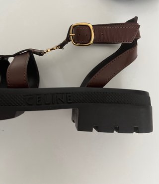 Sandalias Celine Triomphe Piel Marrón