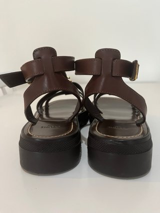 Sandalias Celine Triomphe Piel Marrón