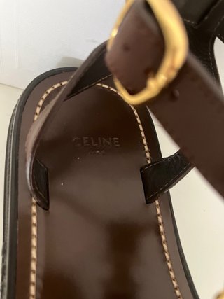 Sandalias Celine Triomphe Piel Marrón