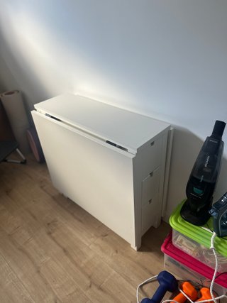 Mesa extensible IKEA NORDEN blanca con cajones