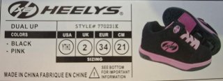 Zapatillas con ruedas Heelys niña negras y rosas