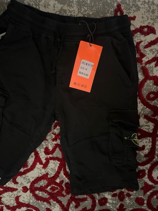 Stone Island Pantalón Corto Negro Talla L