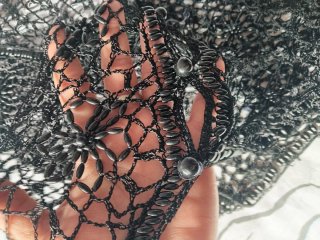Chaleco negro tejido crochet