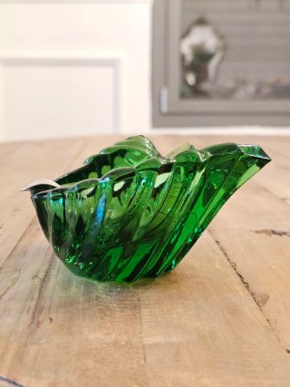Cenicero Vintage de Cistal Macizo Verde