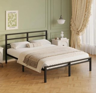 Cama 135x190 cm Metal Negra desmontable