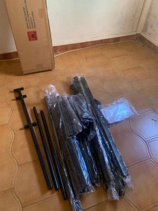 Cama 135x190 cm Metal Negra desmontable