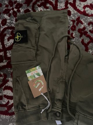 Stone Island Pantalón Corto Verde Oliva