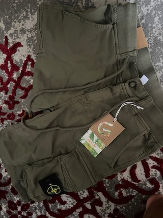 Stone Island Pantalón Corto Verde Oliva