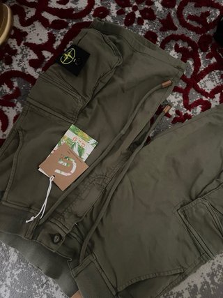Stone Island Pantalón Corto Verde Oliva