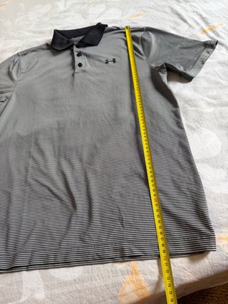 Polo Under Armour Rayas Grises Talla M