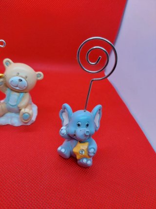 Set 3 Fermacarte Animali Resina Orsetti Elefante