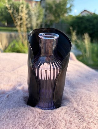 Vaso realizzato a mano da autentico vinile vintage
