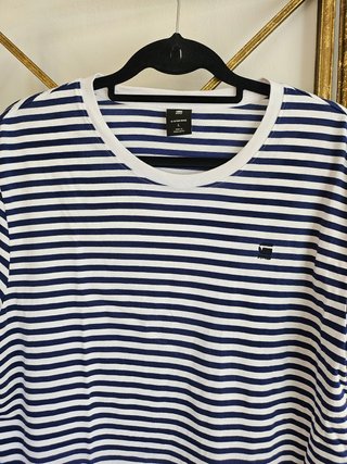 Camiseta G-Star RAW rayas azul/blanco Talla L