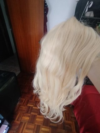 Peluca Cabello 100% Natural Rubio sin pegamento