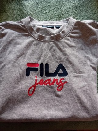 Camiseta Fila Jeans Gris Roja