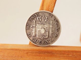 Moneda Plata 50 céntimos 1889 *8*9 Alfonso XIII