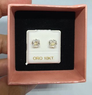 Pendientes Oro 10K Cuadrados