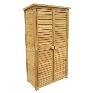 Wiltec | Armario de jardín con puertas de persiana