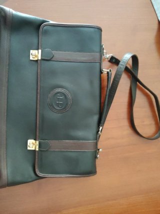 Bolso Maletín Cuero  Negro y Marrón