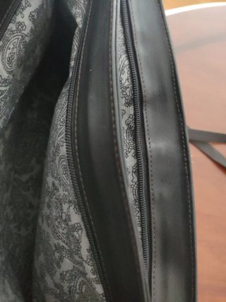 Bolso Maletín Cuero  Negro y Marrón