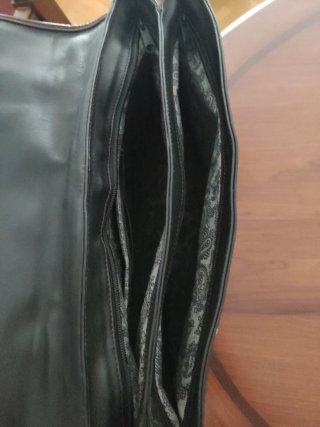 Bolso Maletín Cuero  Negro y Marrón