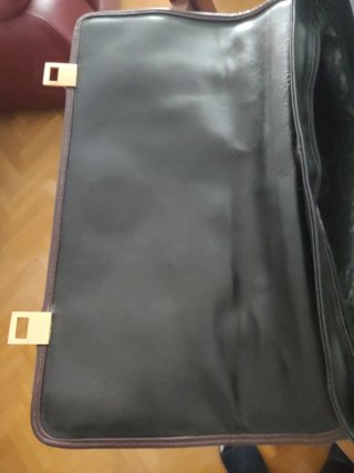 Bolso Maletín Cuero  Negro y Marrón