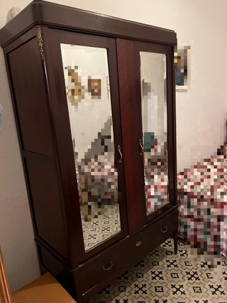 Armario antiguo 2 puertas con espejos