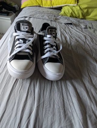 Converse Mujer Plataforma Negras Blancas