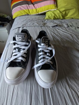 Converse Mujer Plataforma Negras Blancas