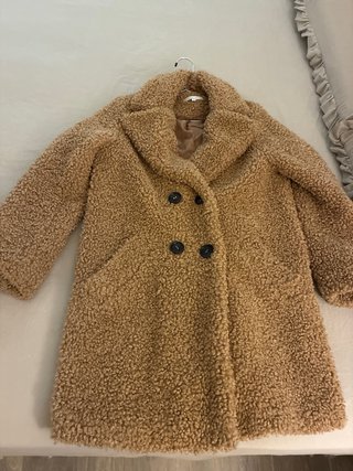 Abrigo de borreguito mujer beige