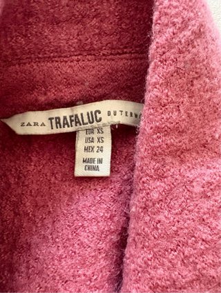 Abrigo lana Zara rosa
