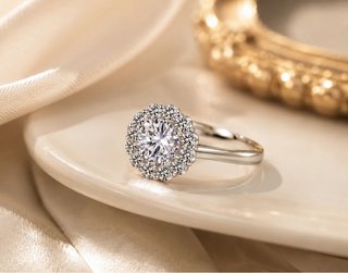 Anello Fiore Moissanite 1 Ct Certificato